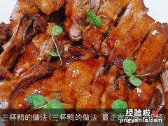 三杯鸭的做法 最正宗的做法视频 三杯鸭的做法