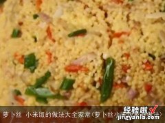 萝卜丝小米饭家庭做法 萝卜丝 小米饭的做法大全家常