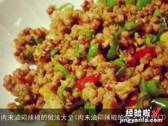 肉末油闷辣椒的做法大全窍门 肉末油闷辣椒的做法大全