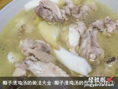 椰子清鸡汤的做法大全窍门 椰子清鸡汤的做法大全