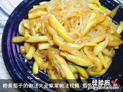 茄条粉条怎么做 粉条茄子的做法大全家常做法视频