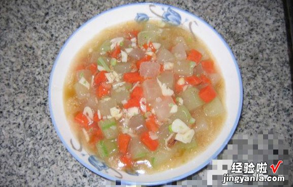 海米烧冬瓜红萝卜丁