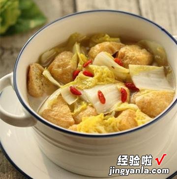 大白菜烩豆腐泡